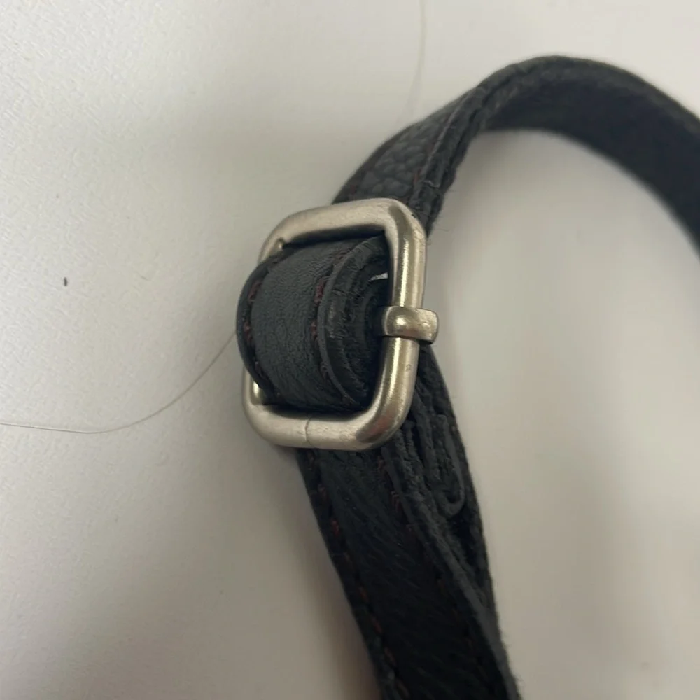 Fossil Leather Crossbody Black Leather Bag - lg front pocket -inside zip pocket